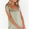 Show Me Your Mumu Makeup Tank ~ Moss Green Luxe Satin 2 Show Me Your Mumu Makeup Tank ~ Moss Green Luxe Satin -Show Me Your Mumu Sales BS3 5313 SA62 02