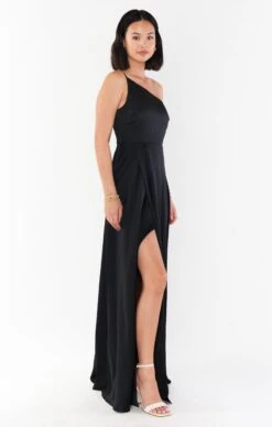Show Me Your Mumu Shannon One Shoulder Dress ~ Black Luxe Satin 8 Show Me Your Mumu Shannon One Shoulder Dress ~ Black Luxe Satin -Show Me Your Mumu Sales BS3 5356 BK62 02