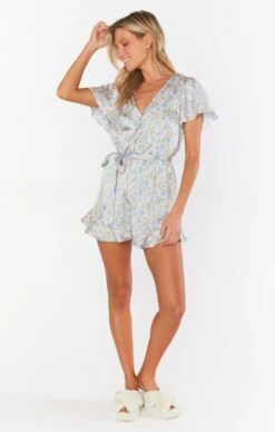 Show Me Your Mumu Say I Do Romper ~ Charming Rose Luxe Satin -Show Me Your Mumu Sales BS3 5362 CR62 01