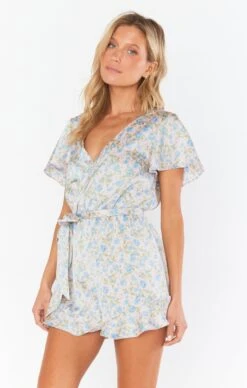 Show Me Your Mumu Say I Do Romper ~ Charming Rose Luxe Satin -Show Me Your Mumu Sales BS3 5362 CR62 03