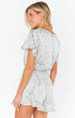 Show Me Your Mumu Say I Do Romper ~ Charming Rose Luxe Satin -Show Me Your Mumu Sales BS3 5362 CR62 04