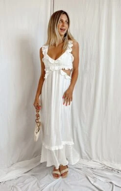 Show Me Your Mumu Lane Midi Dress ~ Flutter Stripe Chiffon White -Show Me Your Mumu Sales CD7F9058 1FB4 4DC7 98C2 ECBB30D39203