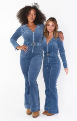 Show Me Your Mumu Lee Ann Jumpsuit ~ Cool Blue Corduroy