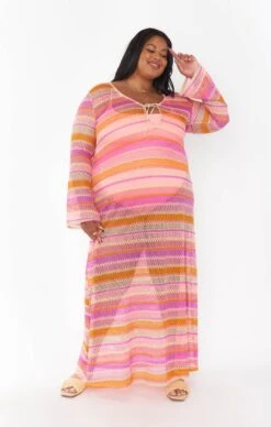 Show Me Your Mumu Vacay Coverup ~ Melon Mixed Crochet -Show Me Your Mumu Sales CMM3 5578X MC85 02