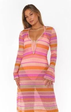 Show Me Your Mumu Vacay Coverup ~ Melon Mixed Crochet -Show Me Your Mumu Sales CMM3 5578 MC85 04