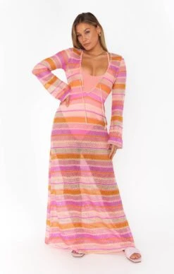 Show Me Your Mumu Vacay Coverup ~ Melon Mixed Crochet -Show Me Your Mumu Sales CMM3 5578 MC85 13