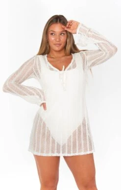 Show Me Your Mumu Vacay Mini Coverup ~ White Crochet -Show Me Your Mumu Sales CMM3 5714 KN88 03