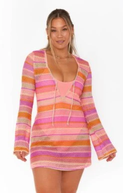 Show Me Your Mumu Vacay Mini Coverup ~ Melon Mixed Crochet -Show Me Your Mumu Sales CMM3 5714 MC85 02