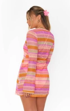 Show Me Your Mumu Vacay Mini Coverup ~ Melon Mixed Crochet -Show Me Your Mumu Sales CMM3 5714 MC85 12