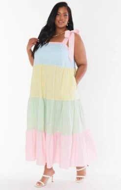 Show Me Your Mumu Sabrina Maxi Dress ~ Mixed Easter Stripe -Show Me Your Mumu Sales CMS2 5276X MU05 01 2 1b4f5642 1994 40cf b9bf 69a6fc41d743