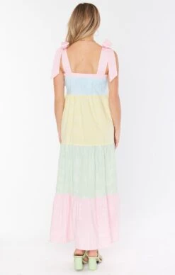 Show Me Your Mumu Sabrina Maxi Dress ~ Mixed Easter Stripe -Show Me Your Mumu Sales CMS2 5276 MU05 01