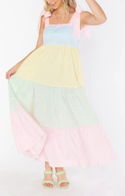 Show Me Your Mumu Sabrina Maxi Dress ~ Mixed Easter Stripe -Show Me Your Mumu Sales CMS2 5276 MU05 01 3