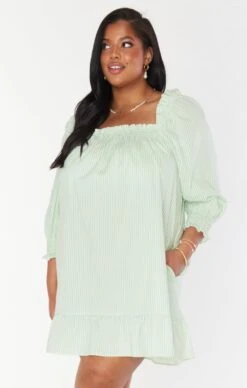 Show Me Your Mumu Delight Dress ~ Green Spring Stripe -Show Me Your Mumu Sales CMS2 5278X GE05 01 4