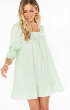 Show Me Your Mumu Delight Dress ~ Green Spring Stripe -Show Me Your Mumu Sales CMS2 5278 GE05 01 1