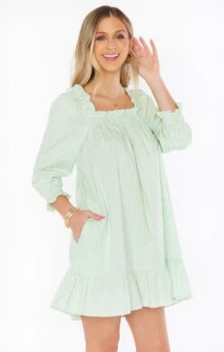 Show Me Your Mumu Delight Dress ~ Green Spring Stripe -Show Me Your Mumu Sales CMS2 5278 GE05 01 3