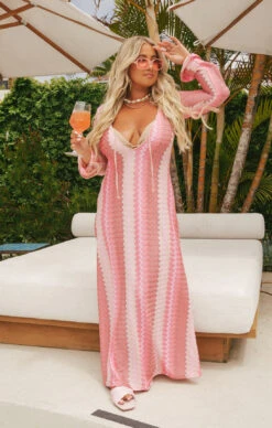 Show Me Your Mumu Vacay Coverup ~ Pink Groovy Knit