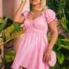 Show Me Your Mumu Nikki Mini Dress ~ Barbie™ Pink Linen