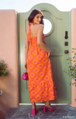 Show Me Your Mumu Midge Midi Dress ~ Malibu Daisy -Show Me Your Mumu Sales DSC 2754