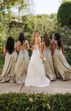 Show Me Your Mumu Clarissa Corset Dress ~ Ivory Luxe Satin -Show Me Your Mumu Sales DSC 4701copy