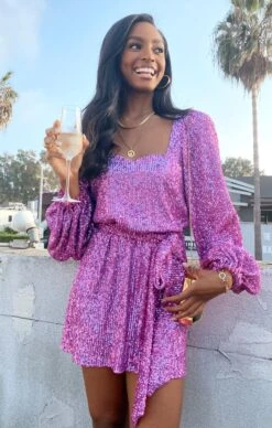 Show Me Your Mumu Aniston Mini Dress ~ Magenta Sequins -Show Me Your Mumu Sales IMG 0496