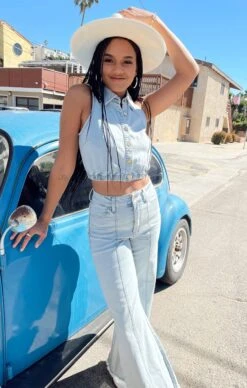 Show Me Your Mumu Union Top ~ Glacier Blue