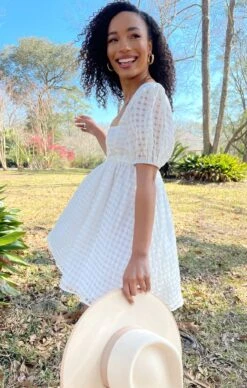 Show Me Your Mumu Smitten Babydoll Dress ~ Ivory Charmed And Checkered
