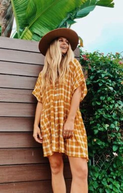 Show Me Your Mumu Odessa Dress ~ Check Me Gold -Show Me Your Mumu Sales IMG 1299