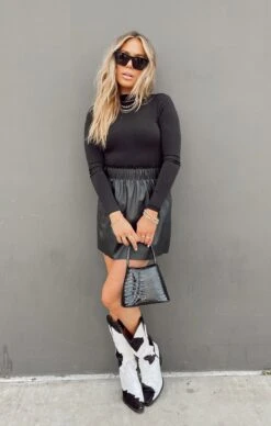 Show Me Your Mumu Malone Mini Skirt ~ Black Faux Leather -Show Me Your Mumu Sales IMG 1418 a3d3c392 8b32 4edd 9f48 c1720998c74c