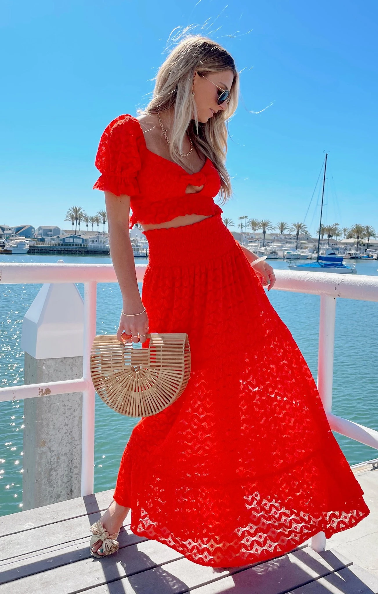 Show Me Your Mumu Coco Crop Top ~ Spacey Lacey Red 10 Show Me Your Mumu Coco Crop Top ~ Spacey Lacey Red - Image 8