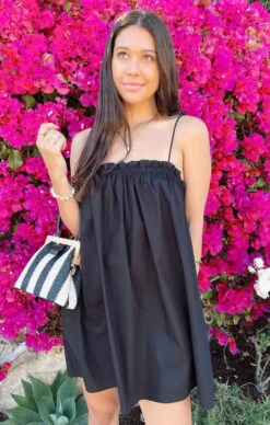 Show Me Your Mumu Angel Mini Dress ~ Black Poplin -Show Me Your Mumu Sales IMG 1857