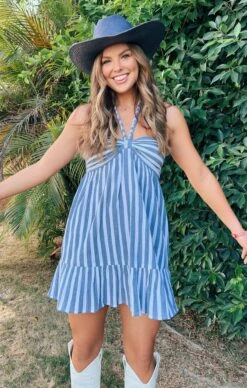 Show Me Your Mumu Johanna Mini Dress ~ Sea Stripe