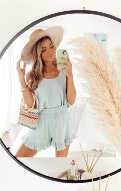Show Me Your Mumu Rockie Ruffle Shorts ~ Blue Sea -Show Me Your Mumu Sales IMG 2829