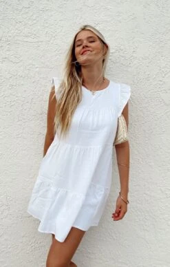 Show Me Your Mumu Daydream Mini Dress ~ White Linen -Show Me Your Mumu Sales IMG 2895