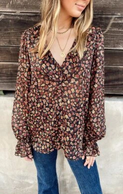 Show Me Your Mumu Bren Blouse ~ Midnight Floral -Show Me Your Mumu Sales IMG 3538