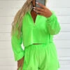 Show Me Your Mumu Spano Pullover ~ Neon Green Terry