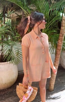 Show Me Your Mumu Gio Sweater Romper ~ Cantaloupe Knit -Show Me Your Mumu Sales IMG 7119