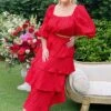 Show Me Your Mumu Full Swing Skirt ~ Candy Red -Show Me Your Mumu Sales IMG 7311