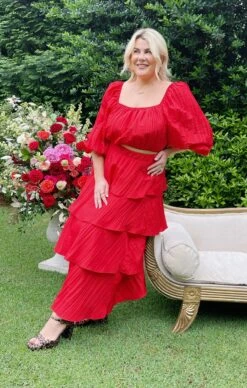 Show Me Your Mumu Full Swing Skirt ~ Candy Red