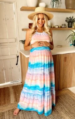 Show Me Your Mumu Isabella Maxi Dress ~ MUmaid Waves -Show Me Your Mumu Sales IsabellaMaxi MumaidWavesPregs 01