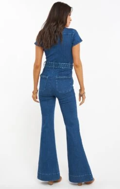 Show Me Your Mumu Heartland Jumpsuit ~ Braided True Blue -Show Me Your Mumu Sales MDF0 393 BT20 03