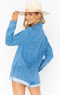 Show Me Your Mumu Tegan Jumper ~ Navy Indigo Stripe -Show Me Your Mumu Sales MDF1 399 CS22 04
