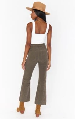 Show Me Your Mumu Cropped Farrah Trouser ~ Evergreen Corduroy -Show Me Your Mumu Sales MDF1 406 EC35 03