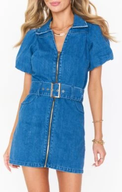 Show Me Your Mumu Oxford Mini Dress ~ Stormy Blue -Show Me Your Mumu Sales MDF2 573 FB21 01 3