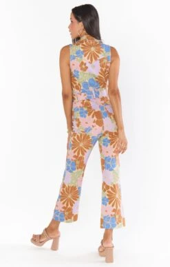 Show Me Your Mumu Jacksonville Cropped Jumpsuit ~ Sage Retro Garden -Show Me Your Mumu Sales MDF2 602 SG11 04