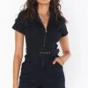 Show Me Your Mumu Outlaw Romper ~ Pitch Black -Show Me Your Mumu Sales MDF2 622 PB18 02