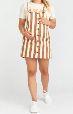 Show Me Your Mumu Julie Overall Dress ~ Cognac And Cream Stripe 13 Show Me Your Mumu Julie Overall Dress ~ Cognac And Cream Stripe -Show Me Your Mumu Sales MDF9 263 CC19PREGS 01
