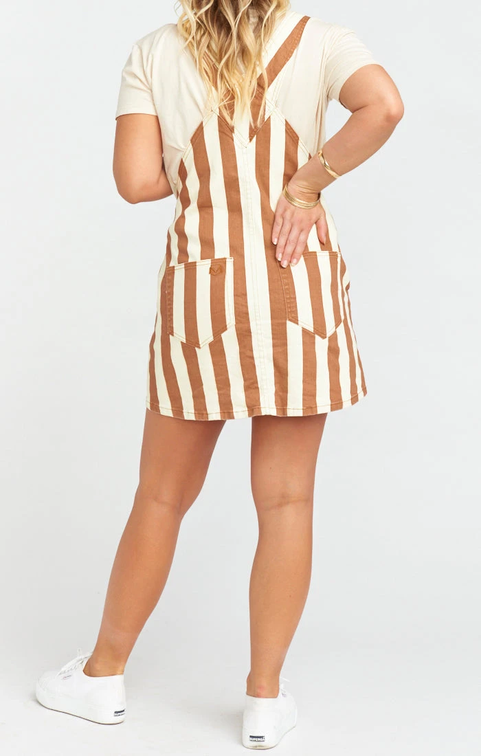 Show Me Your Mumu Julie Overall Dress ~ Cognac And Cream Stripe 8 Show Me Your Mumu Julie Overall Dress ~ Cognac And Cream Stripe - Image 6