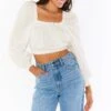 Show Me Your Mumu Suzanna Crop Top ~ Cream -Show Me Your Mumu Sales MDM2 563 SI04 01 2