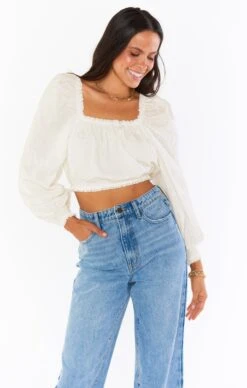 Show Me Your Mumu Suzanna Crop Top ~ Cream