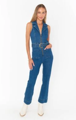 Show Me Your Mumu Jacksonville Cropped Jumpsuit ~ Lunar Blue -Show Me Your Mumu Sales MDM3 672 LB31 03